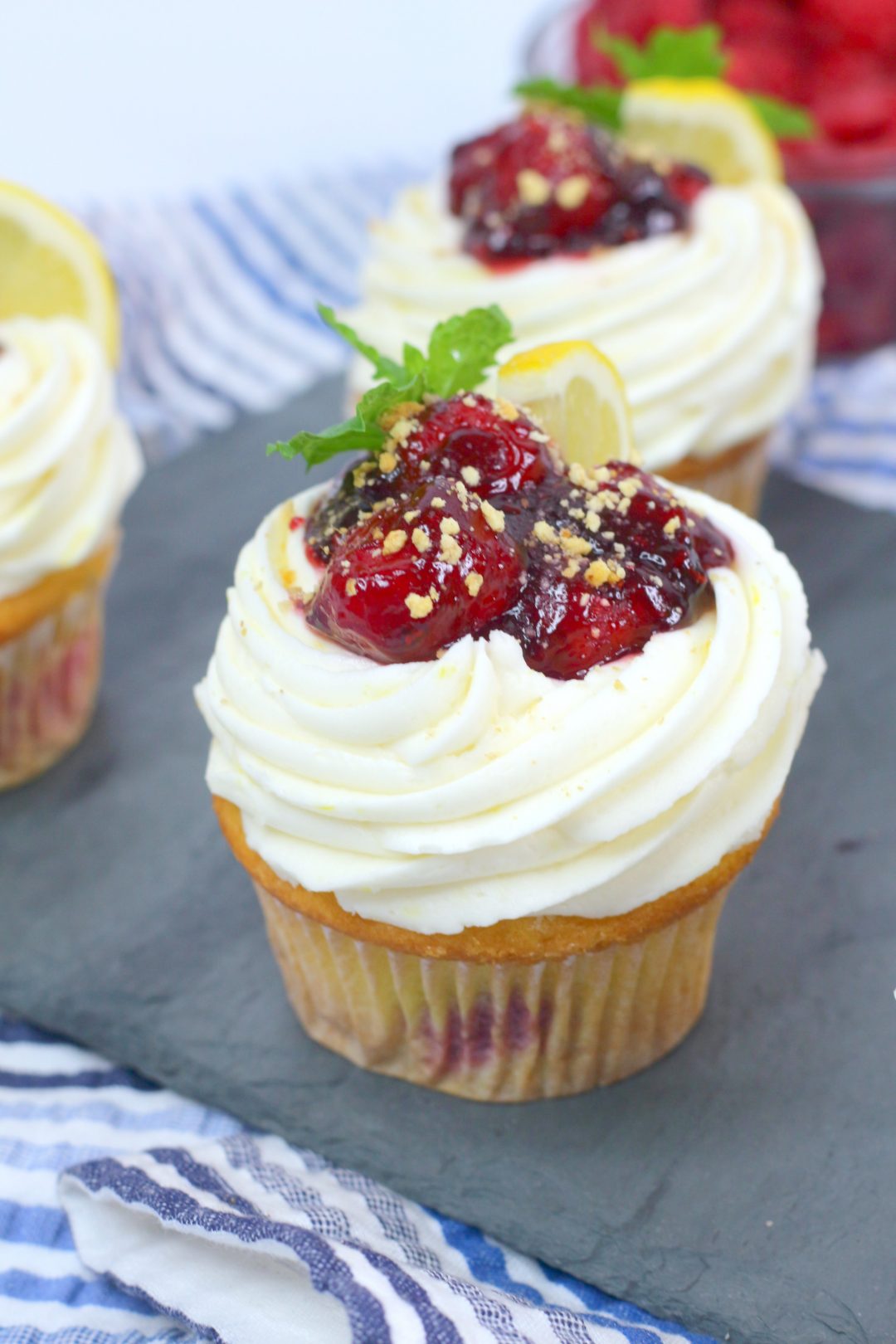 Lemon Raspberry Cupcakes – From Gate To Plate