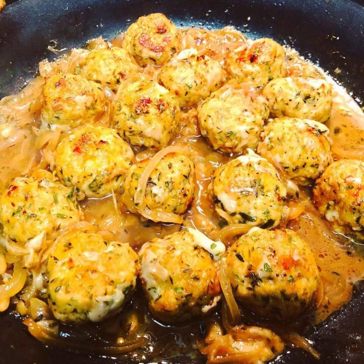 Easy French Onion Chicken Meatballs