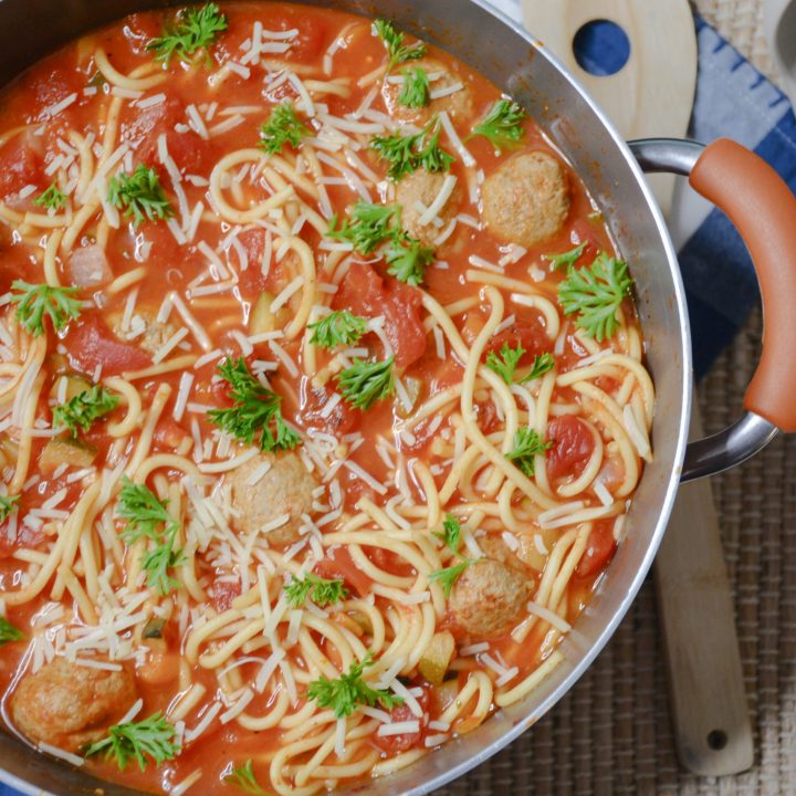 Spaghetti and Meatball Soup 