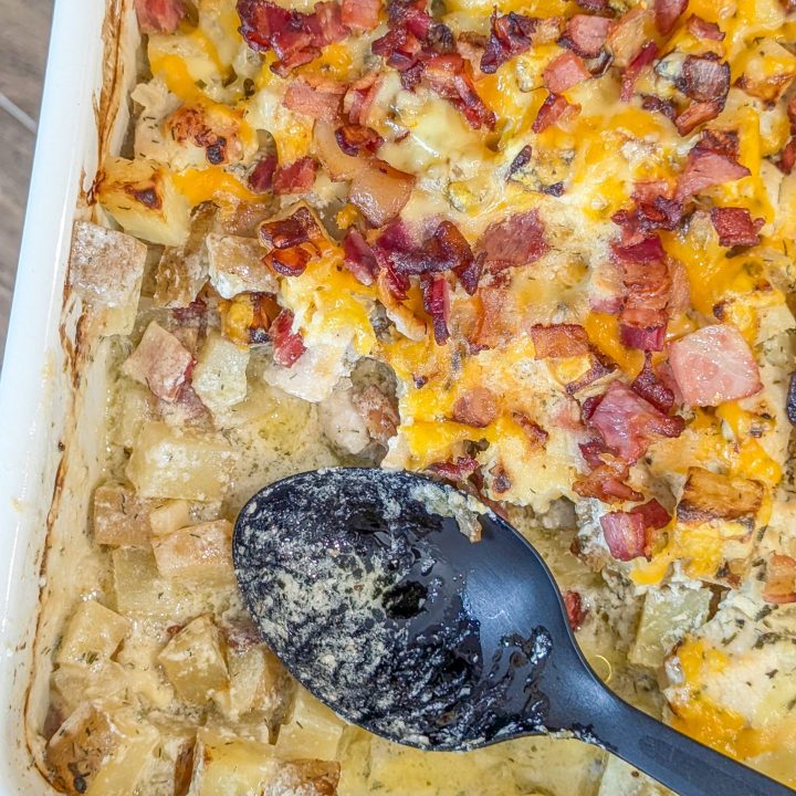 Loaded potato and chicken ranch casserole