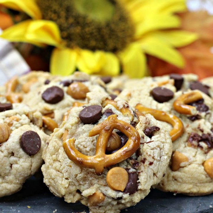 Sea salt caramel pretzel cookies