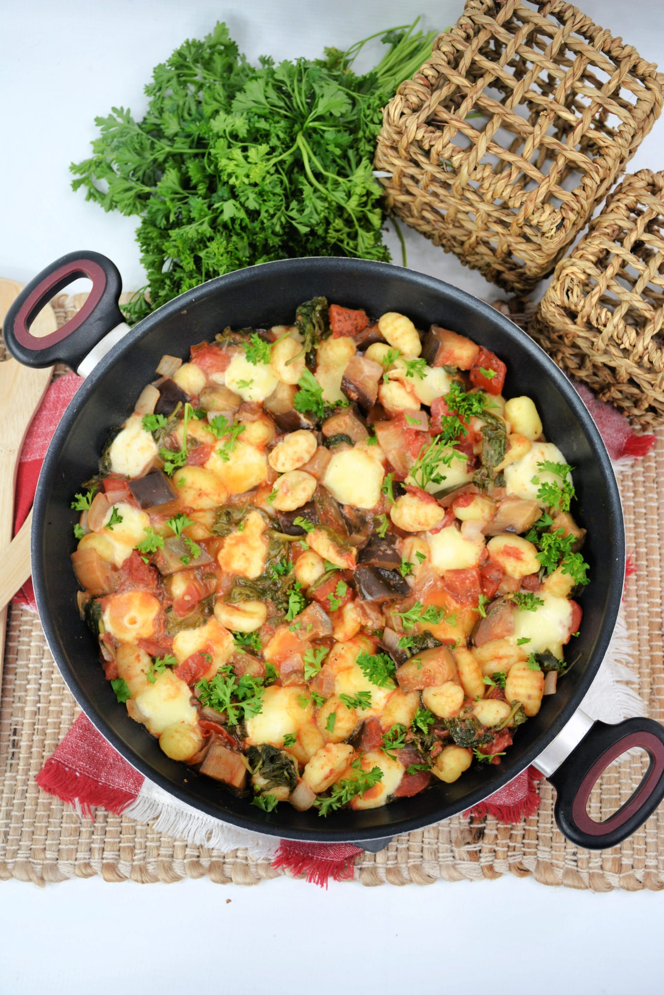 Cheesy Eggplant Capresso Gnocchi Skillet From Gate To Plate