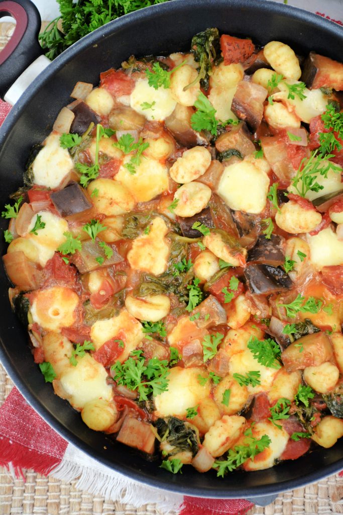 Cheesy Eggplant Capresso Gnocchi Skillet From Gate To Plate