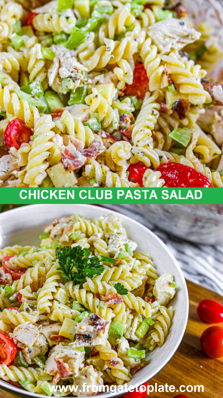 Chicken Club Pasta Salad - From Gate To Plate