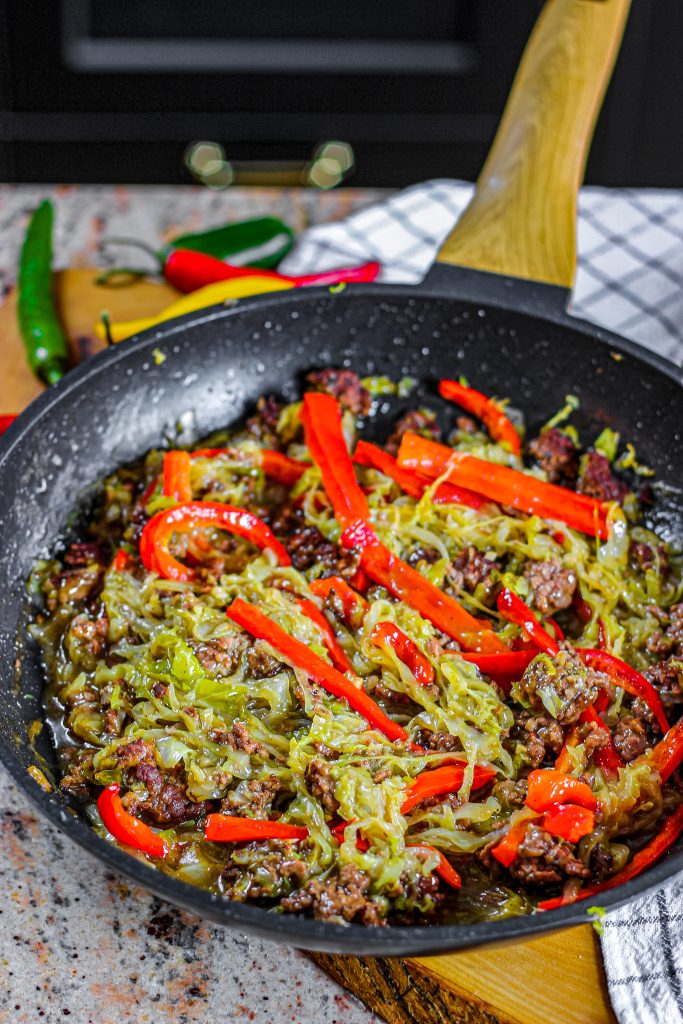 Black Pepper Beef and Cabbage Stir Fry - From Gate To Plate