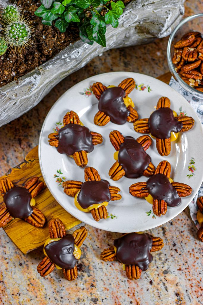 Homemade Turtle Candy With Pecans And Caramel From Gate To Plate   Final 6 16 683x1024 