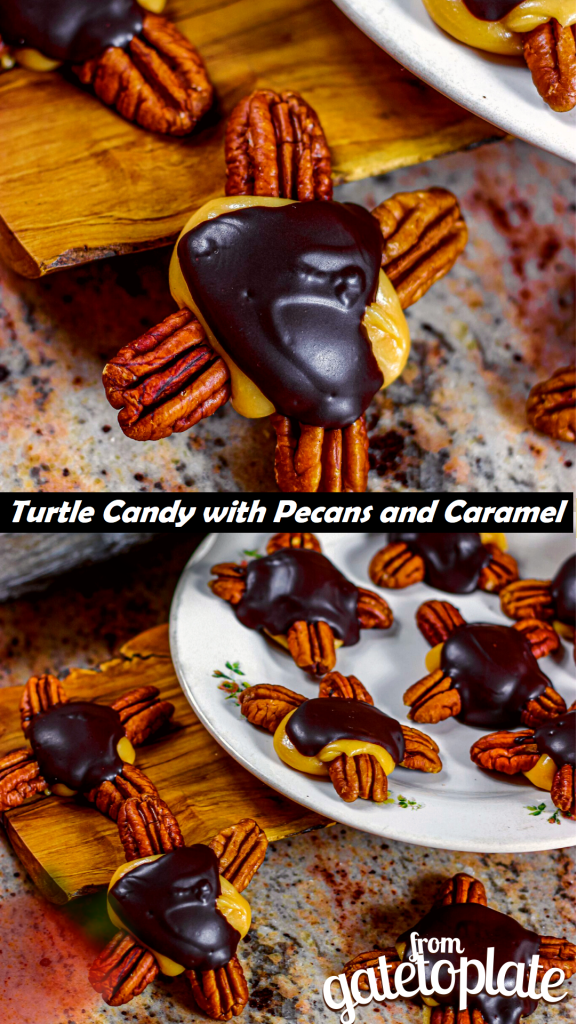 Homemade Turtle Candy With Pecans And Caramel From Gate To Plate   Turtle Candy With Pecans And Caramel 577x1024 