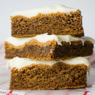 Gingerbread Cookie Bars with Eggnog Frosting