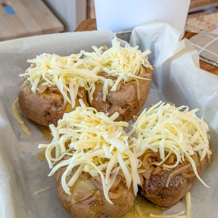 French onion stuffed potatoes